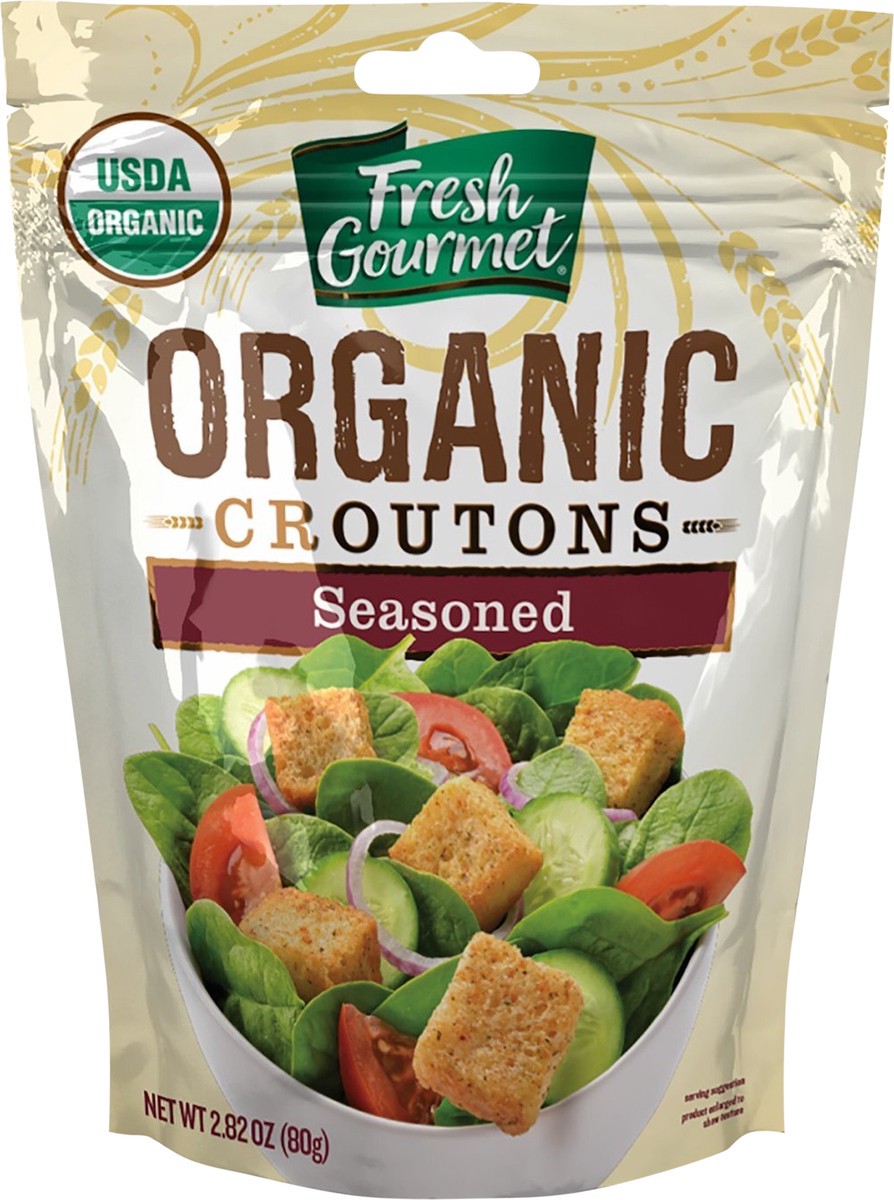 slide 3 of 3, Fresh Gourmet 2.82 Oz Organic Seasoned Croutons, Bag, 2.82 oz