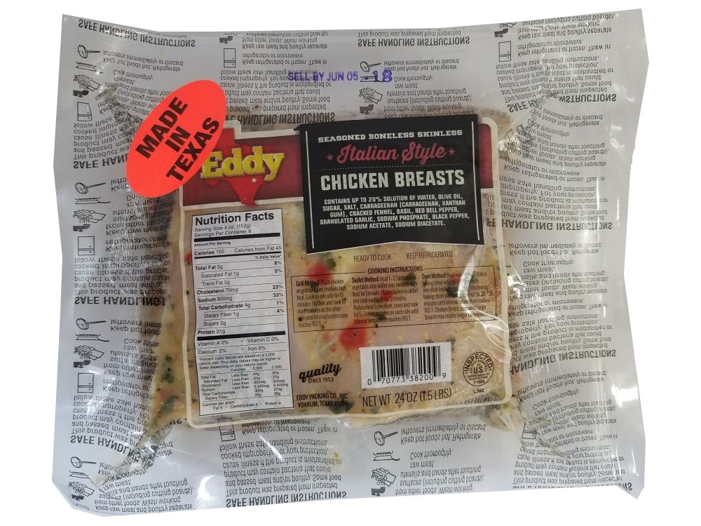 slide 1 of 1, Eddy Foods Italian Style Chicken Breast, 1.5 lb