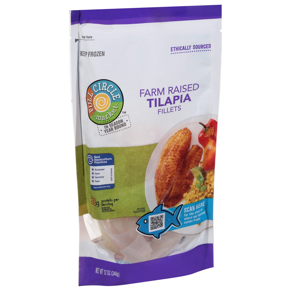 slide 6 of 9, Full Circle Market Tilapia Fillets 12 oz, 12 oz