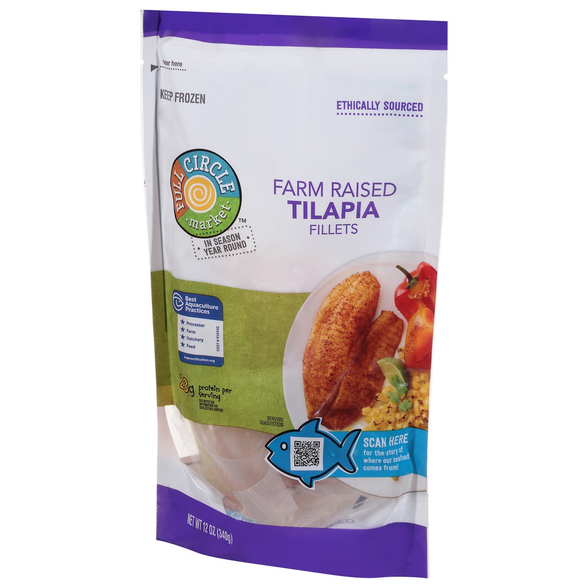 slide 7 of 9, Full Circle Market Tilapia Fillets 12 oz, 12 oz