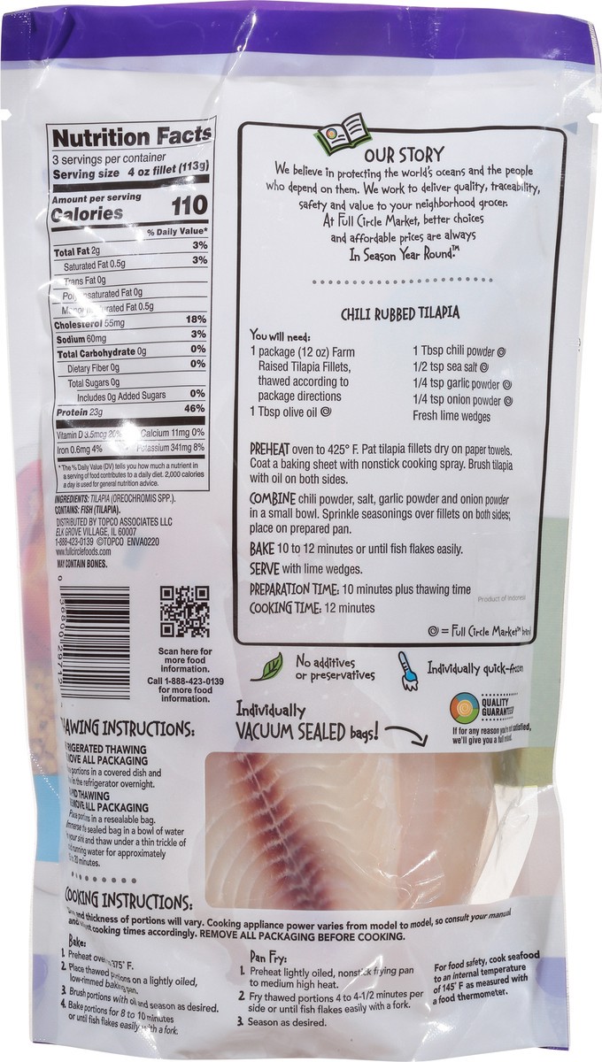 slide 9 of 9, Full Circle Market Tilapia Fillets 12 oz, 12 oz