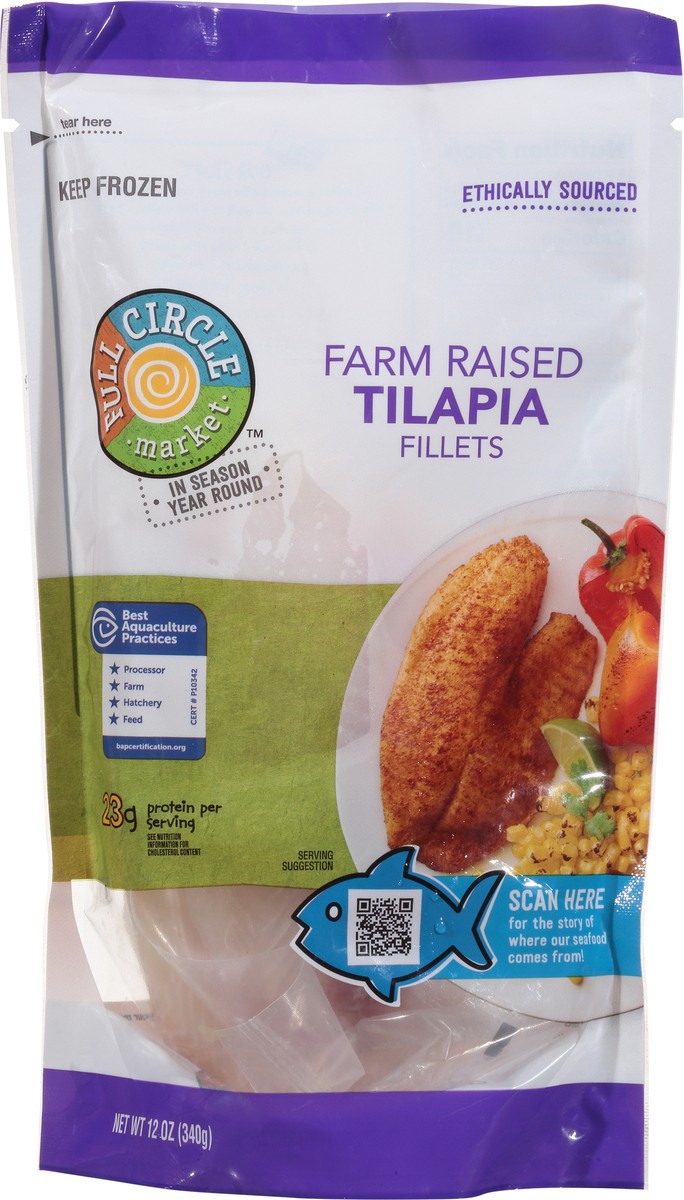 slide 5 of 9, Full Circle Market Tilapia Fillets 12 oz, 12 oz