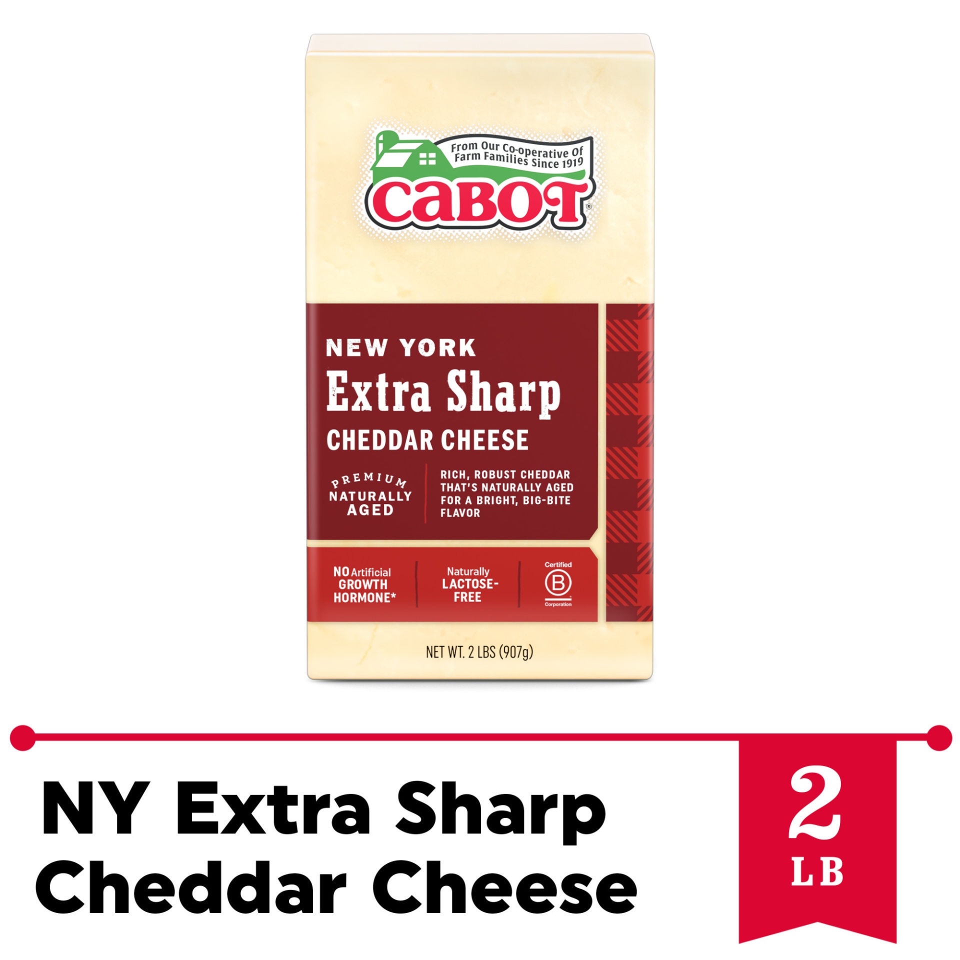 slide 1 of 1, Cabot New York Extra Sharp Cheddar Cheese, 2 lb