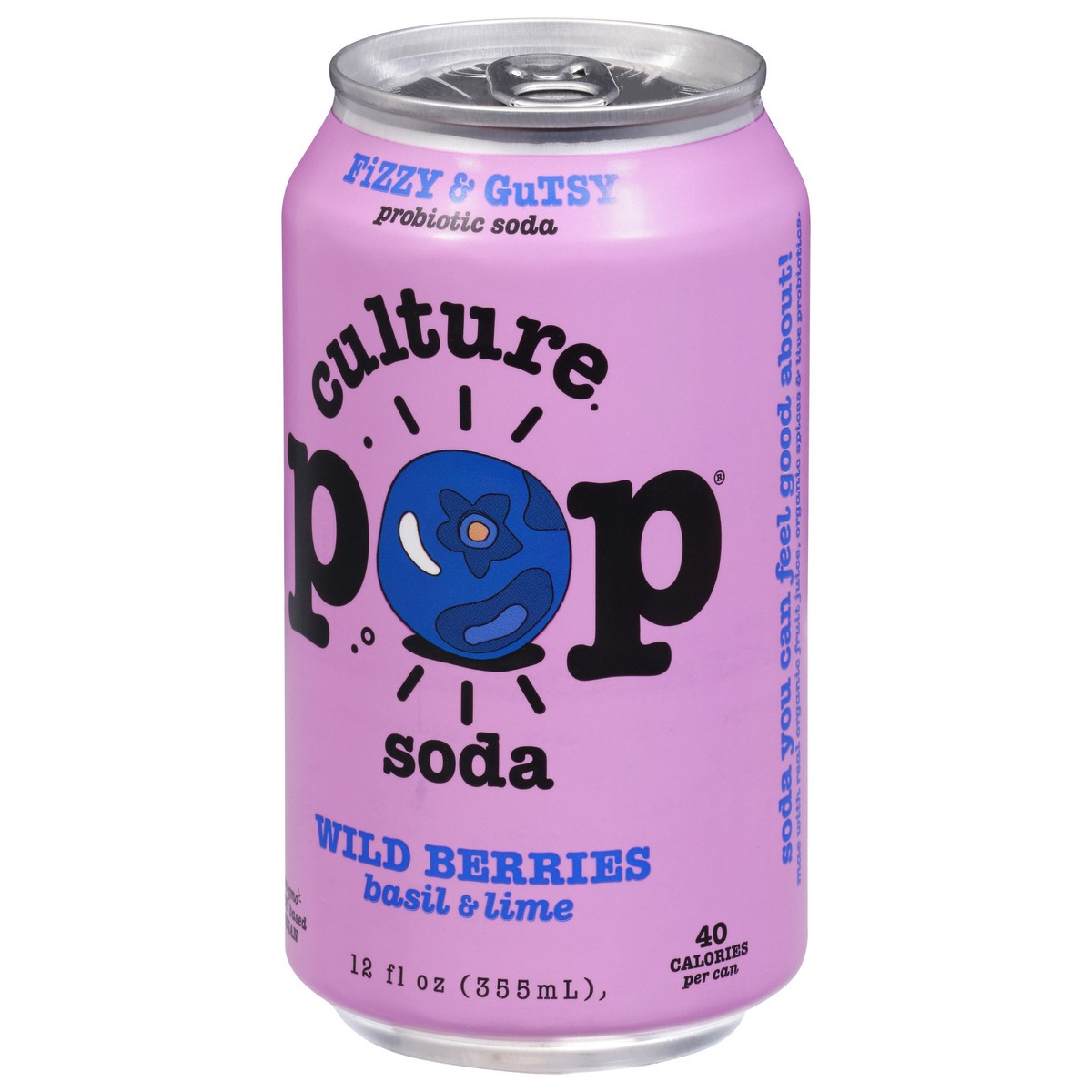 slide 7 of 9, Culture Pop Wild Berries & Lime Probiotic Soda 12 fl oz, 12 fl oz