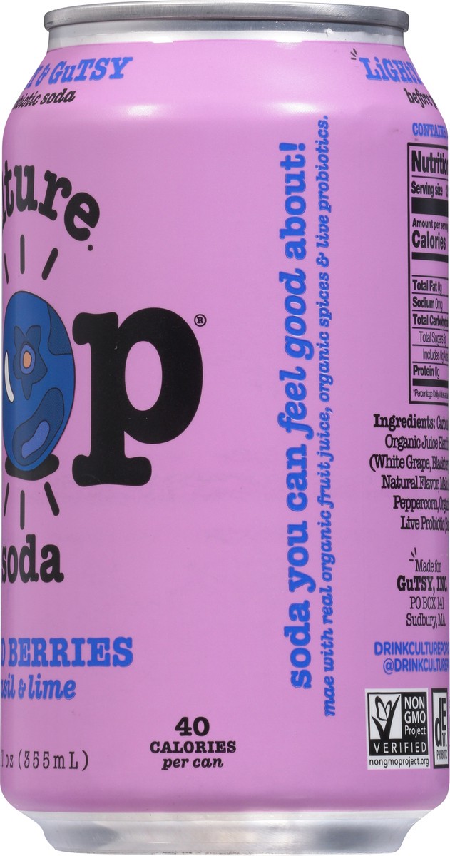 slide 3 of 9, Culture Pop Wild Berries & Lime Probiotic Soda 12 fl oz, 12 fl oz