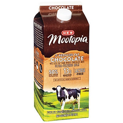 slide 1 of 1, H-E-B MooTopia Lactose Free 2% Reduced Fat Chocolate Milk, 64 fl oz
