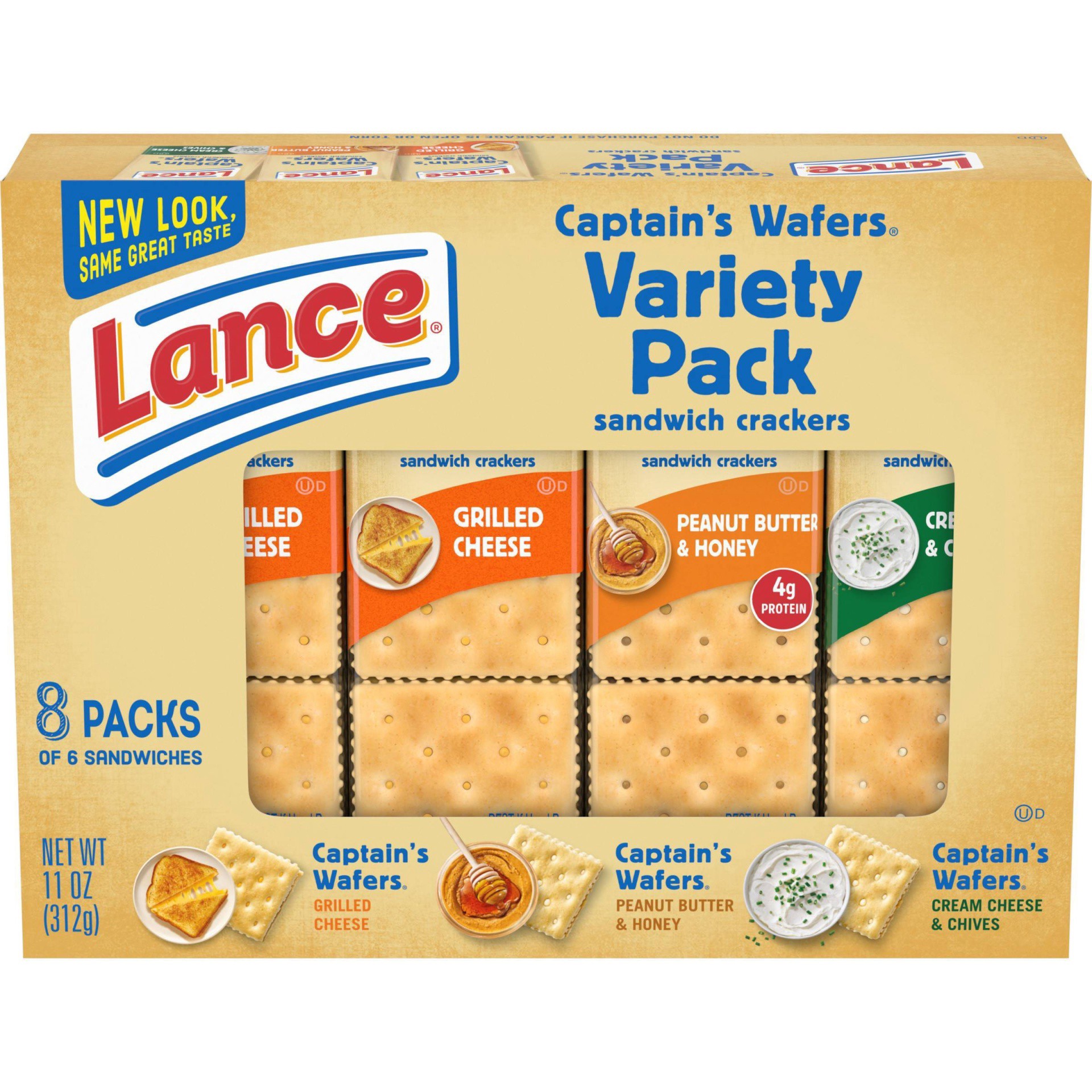 slide 1 of 6, Lance Variety Pack Captain's Wafer Cracker Sandwiches, 14 ct