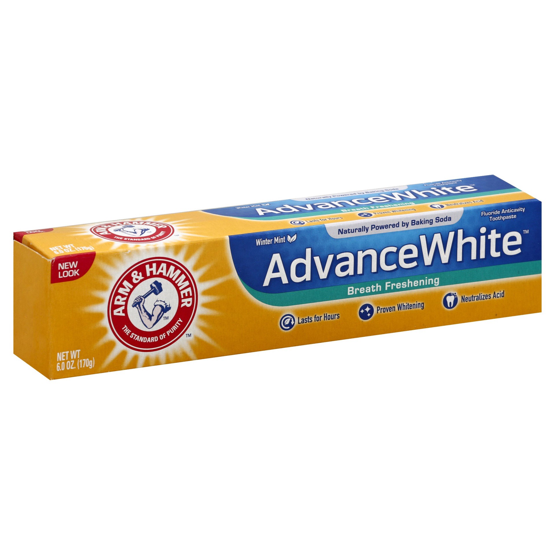 slide 1 of 4, ARM & HAMMER AdvanceWhite Fluoride Anticavity Winter Mint Toothpaste 6 oz, 4.5 oz