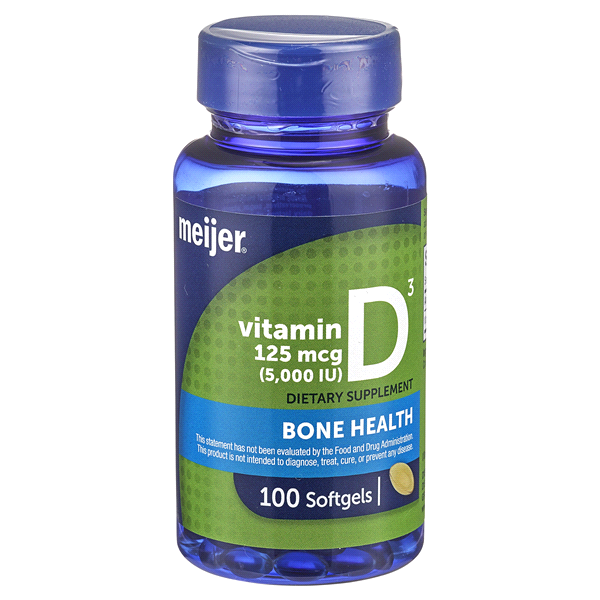 slide 1 of 1, Meijer Vitamin D 5000Iu Softgel, 100 ct