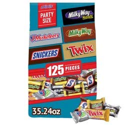 Mars SNICKERS, TWIX, 3 MUSKETEERS, MILKY WAY & MILKY WAY Midnight Minis Size Chocolate Candy Bars Variety Mix, 19.49-Ounce Bag