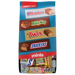 Wrigley SNICKERS, TWIX, MILKY WAY & 3 MUSKETEERS Minis Milk Chocolate Bars, Party Size, 19.49 Oz Bulk Bag
