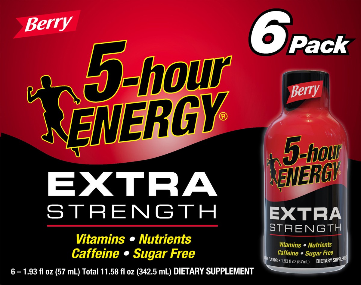 slide 1 of 11, 5-hour ENERGY Shot, Extra Strength, Berry - 6 ct, 6 ct