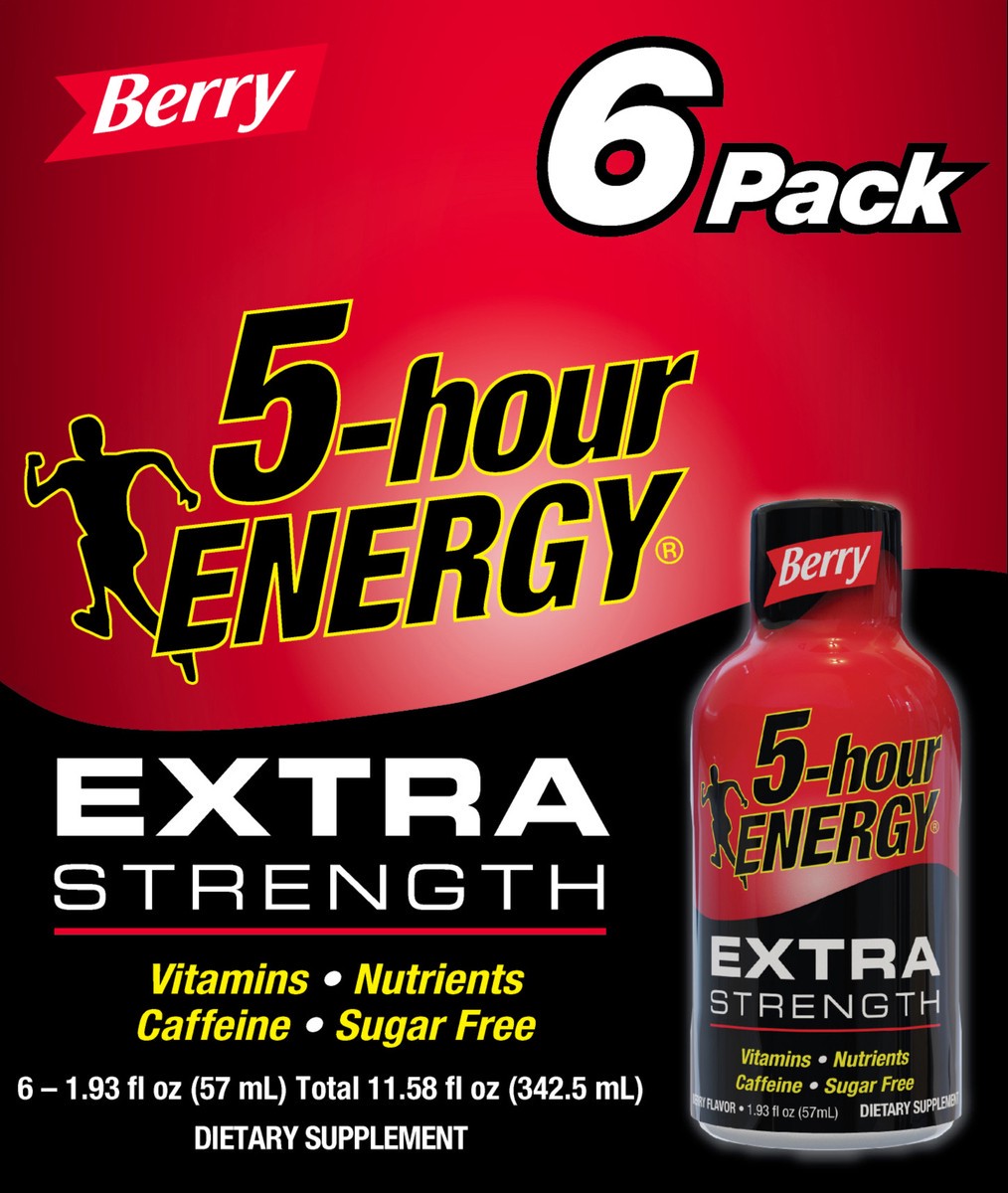 slide 3 of 11, 5-hour ENERGY Shot, Extra Strength, Berry, 6 ct