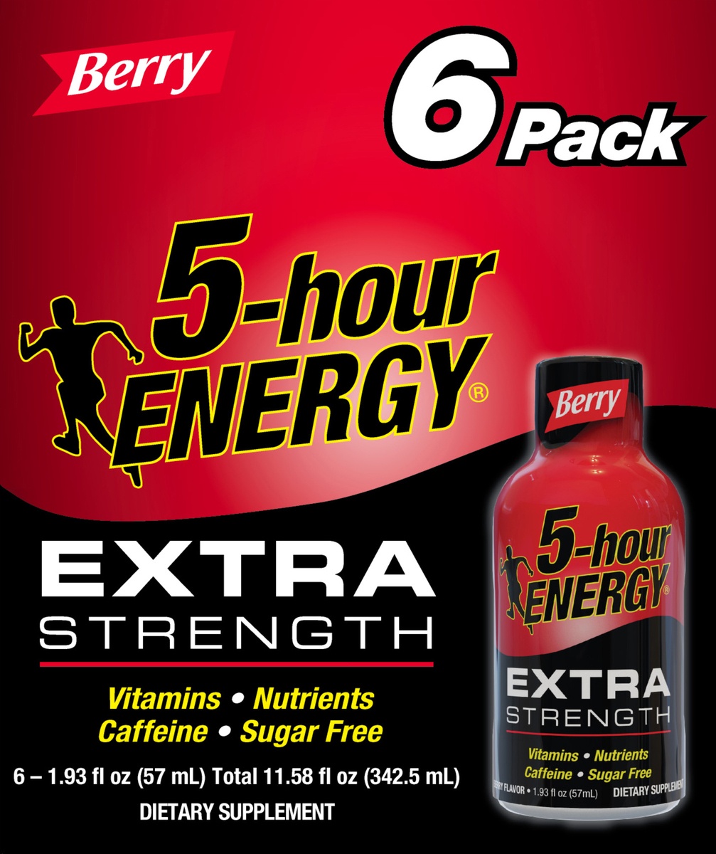 slide 7 of 8, 5-hour ENERGY Shot, Extra Strength, Berry, 6 ct