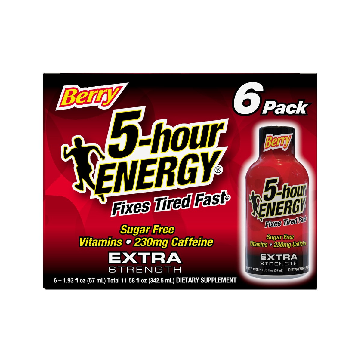slide 1 of 11, 5-hour ENERGY, Extra Strength, Berry, 6 Pack, 1.93 oz., 1.93 fl oz
