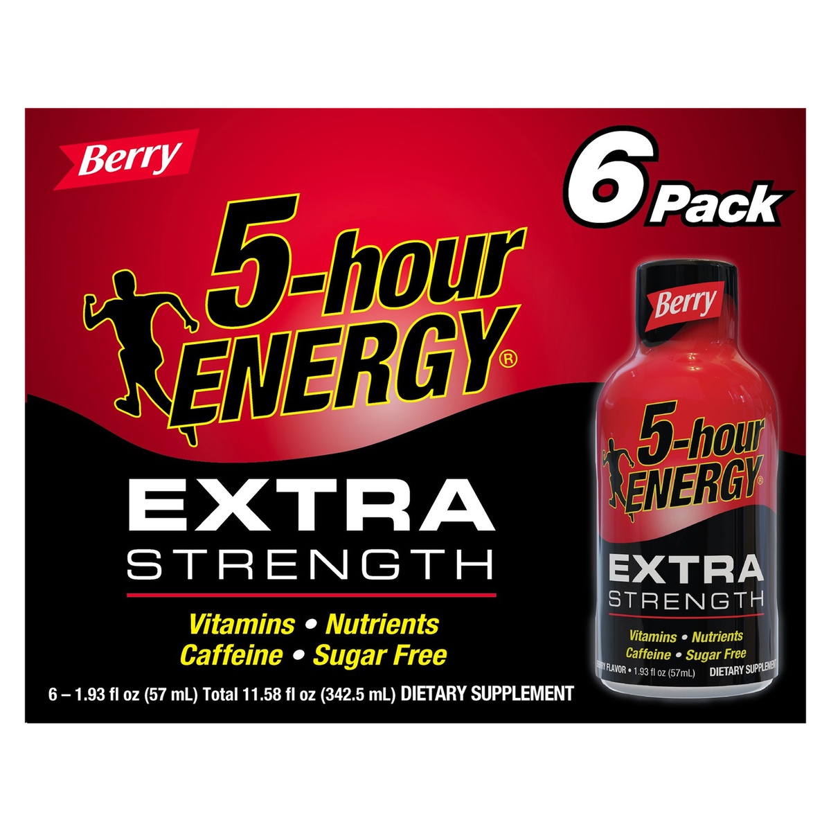 slide 3 of 8, 5-hour ENERGY Shot, Extra Strength, Berry, 6 ct