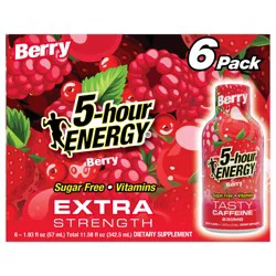 5-hour ENERGY, Extra Strength, Berry, 6 Pack, 1.93 oz.