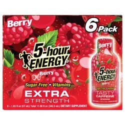 5-hour ENERGY, Extra Strength, Berry, 6 Pack, 1.93 oz.