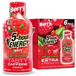5-hour ENERGY, Extra Strength, Berry, 6 Pack, 1.93 oz.