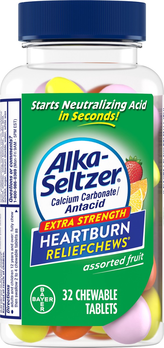 slide 1 of 1, Alka-Seltzer Heartburn Relief Chews Assorted Fruit, 32 Ct, 32 ct