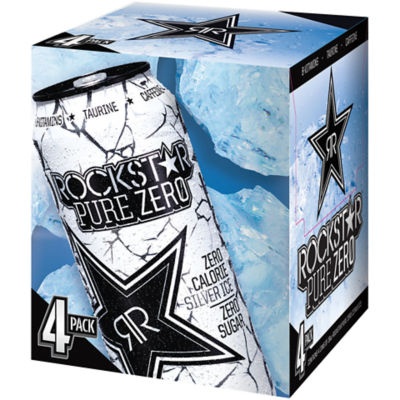 slide 1 of 1, Rockstar Energy Drink Pure Zero Silver Ice, 16 fl oz