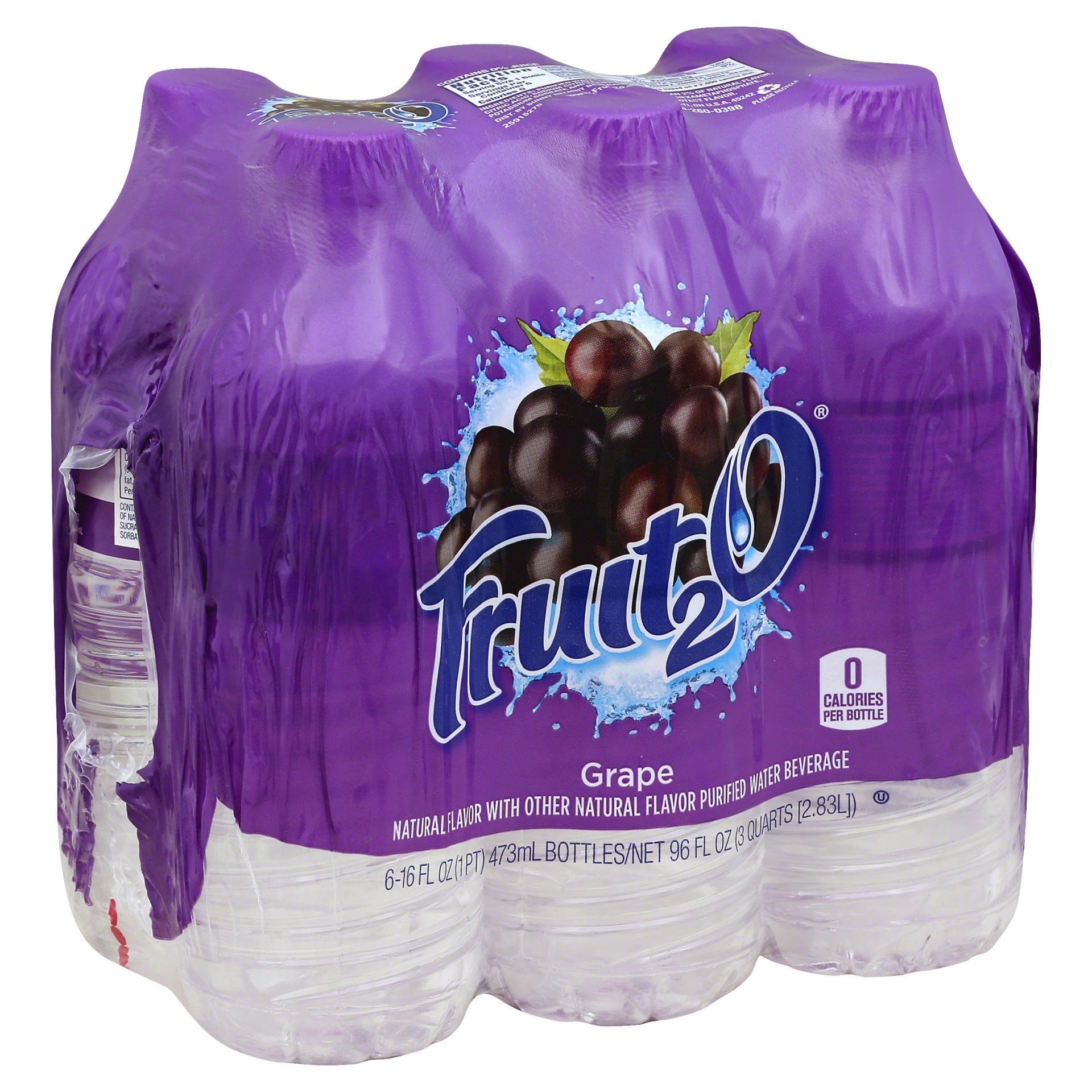 slide 1 of 1, Fruit2O Grape Purified Water Beverage, 6 ct; 16 fl oz