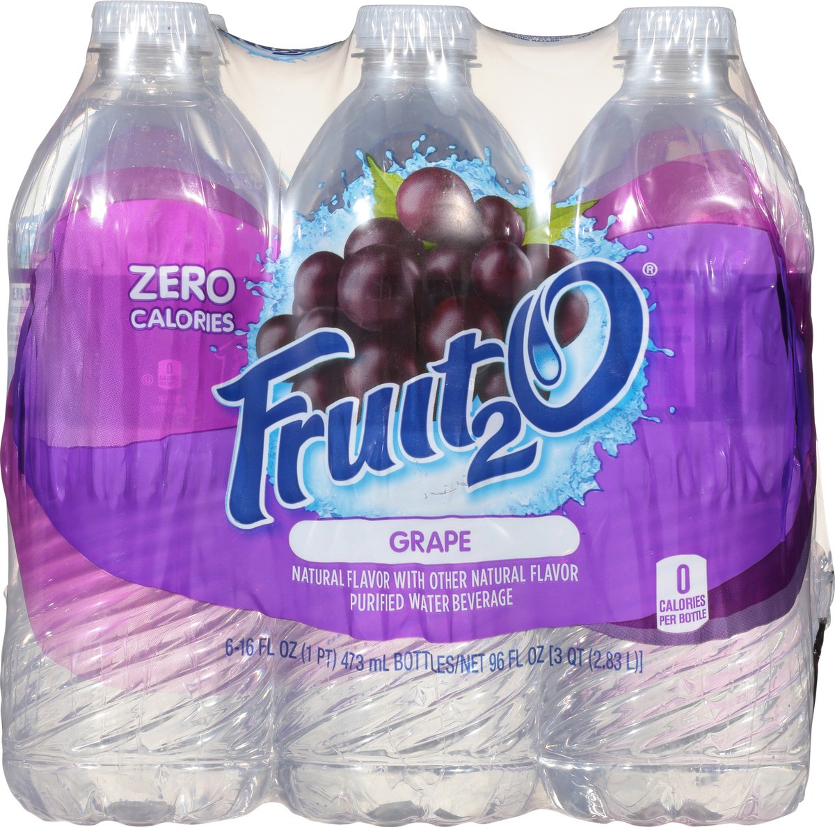 slide 1 of 4, Fruit2O 6 Pack Grape Purified Water Beverage 6 ea, 6 ct