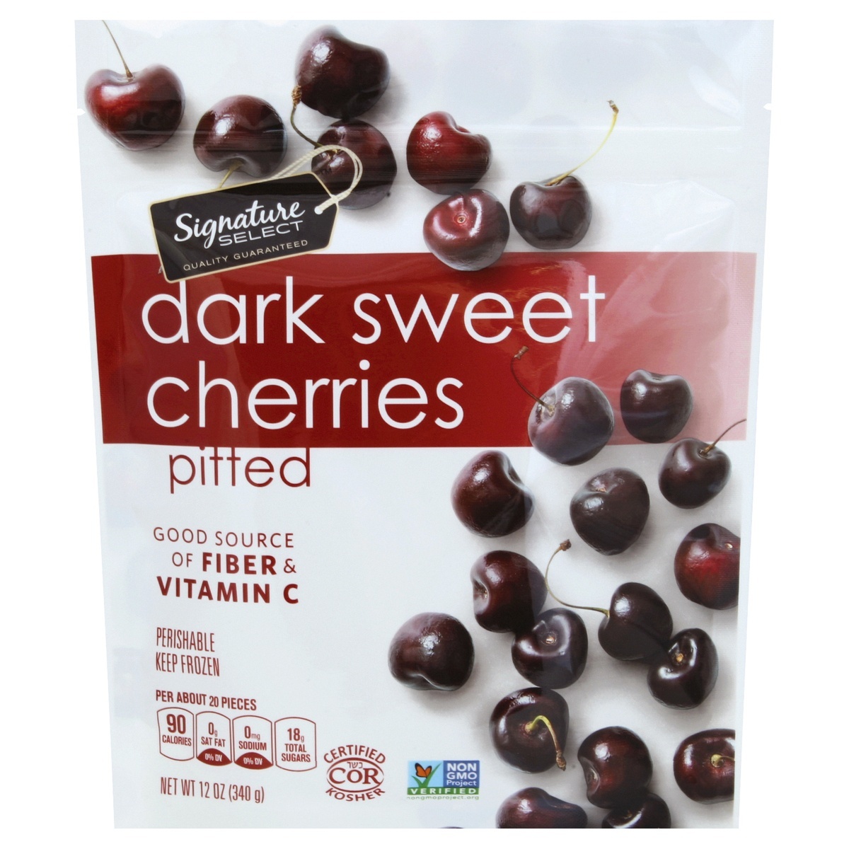 slide 1 of 2, Signature Select Dark Sweet Cherries 12 oz, 