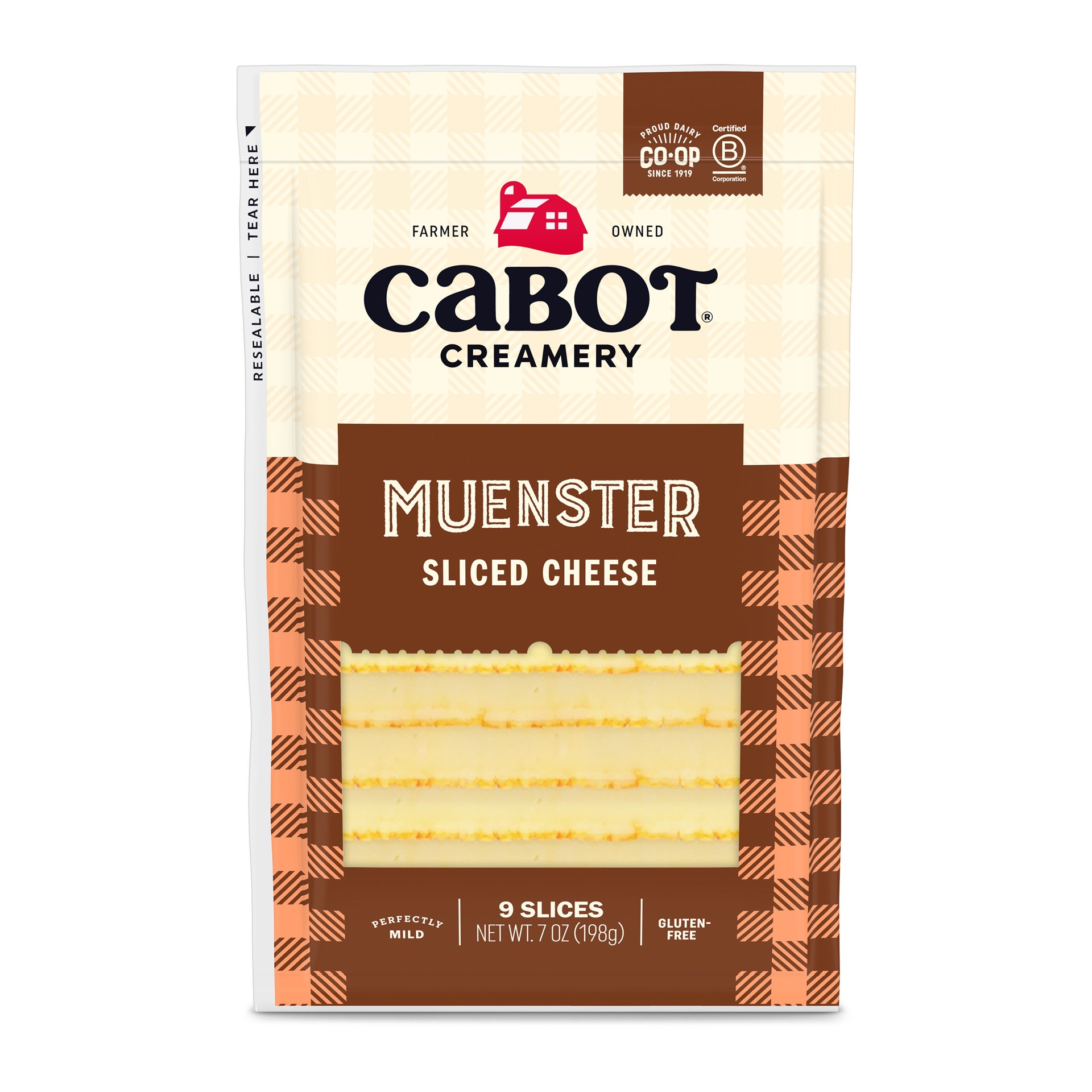 slide 1 of 1, Cabot Creamery Slices Muenster Cheese 7 oz (Refridgerated Vacuum Pack), 7 oz