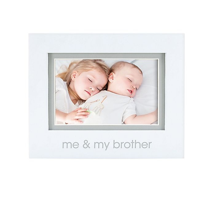 slide 1 of 3, Pearhead Me and My Brother'' Picture Frame - White'', 4 in x 6 in