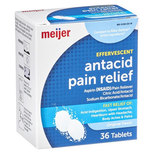 slide 4 of 29, Meijer Effervescent Antacid/Pain Relief, 36 ct