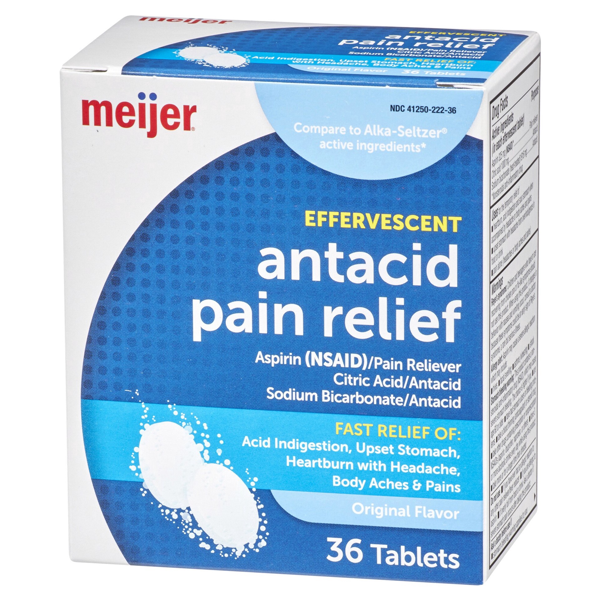 slide 9 of 29, Meijer Effervescent Antacid/Pain Relief, 36 ct