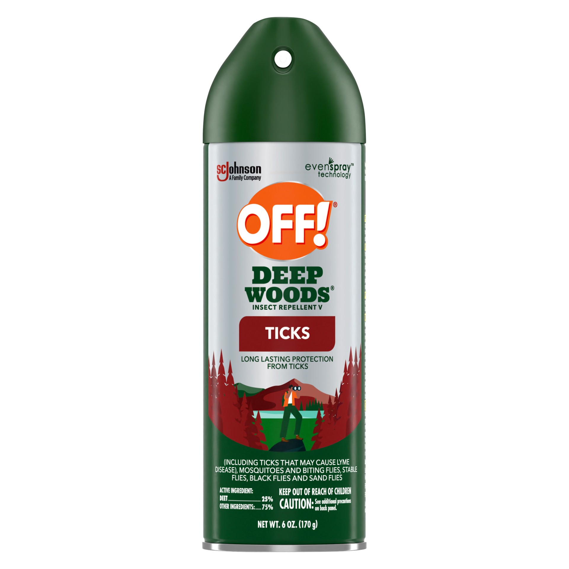 slide 1 of 4, OFF! Deep Woods Ticks Insect Repellent V, DEET Spray that Protects from Mosquitos & Ticks, 6 oz, 6 oz