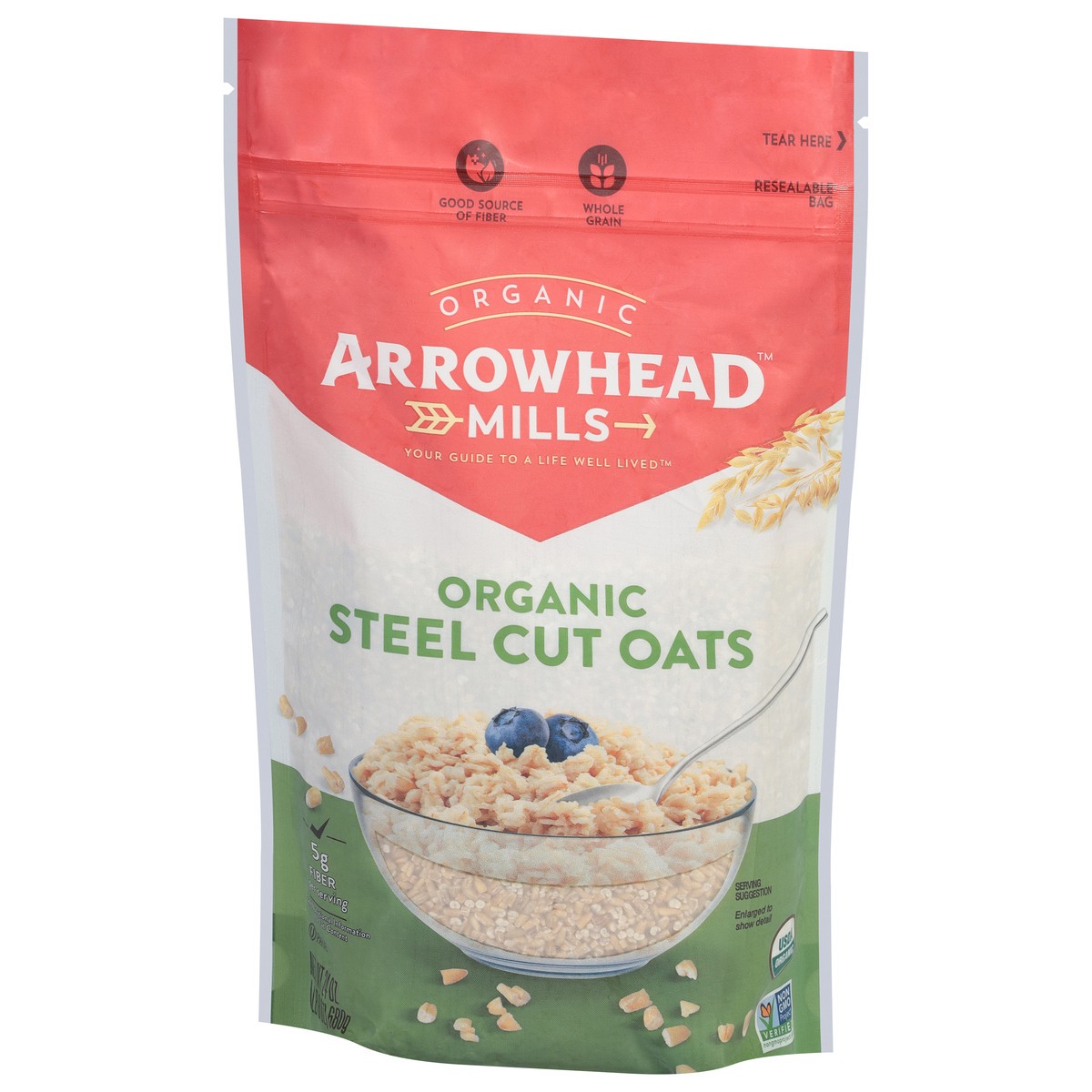 slide 5 of 9, Arrowhead Mills Organic Gluten Free Steel Cut Oats, 24 oz