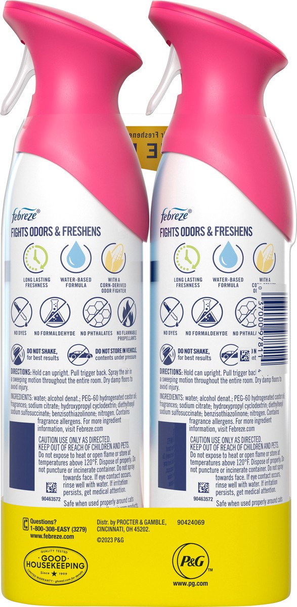 slide 6 of 7, Febreze Air Freshener Spray, Odor-Fighting Room Spray, Gain Island Fresh Scent, 8.8oz, 2 Count, 2 ct