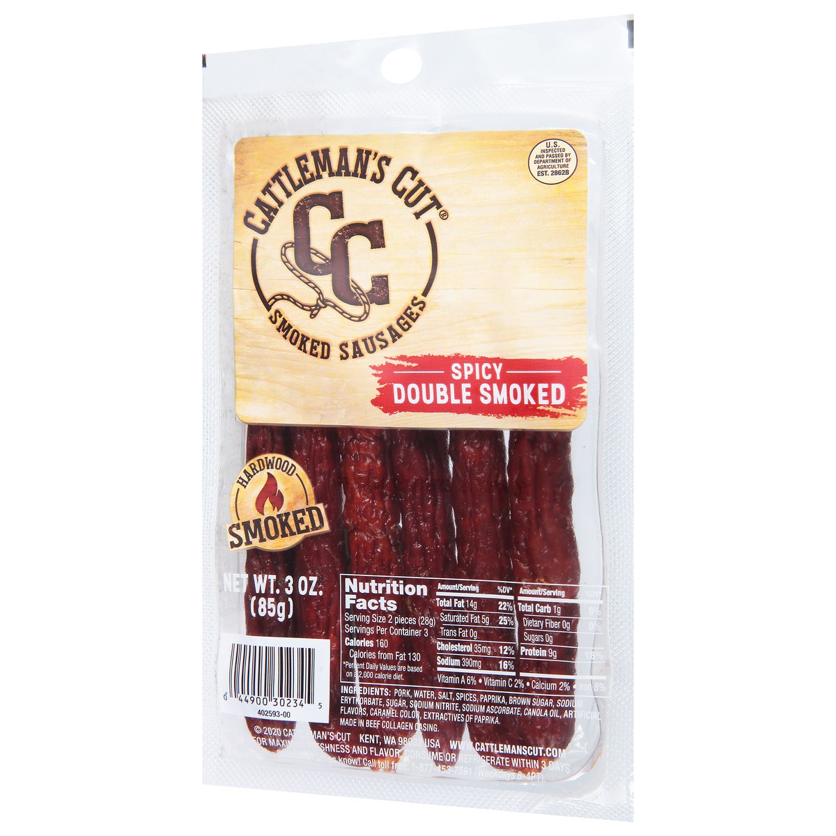 slide 8 of 12, Cattleman's Cut Spicy Double Smoked Sausages 3 oz, 3 oz