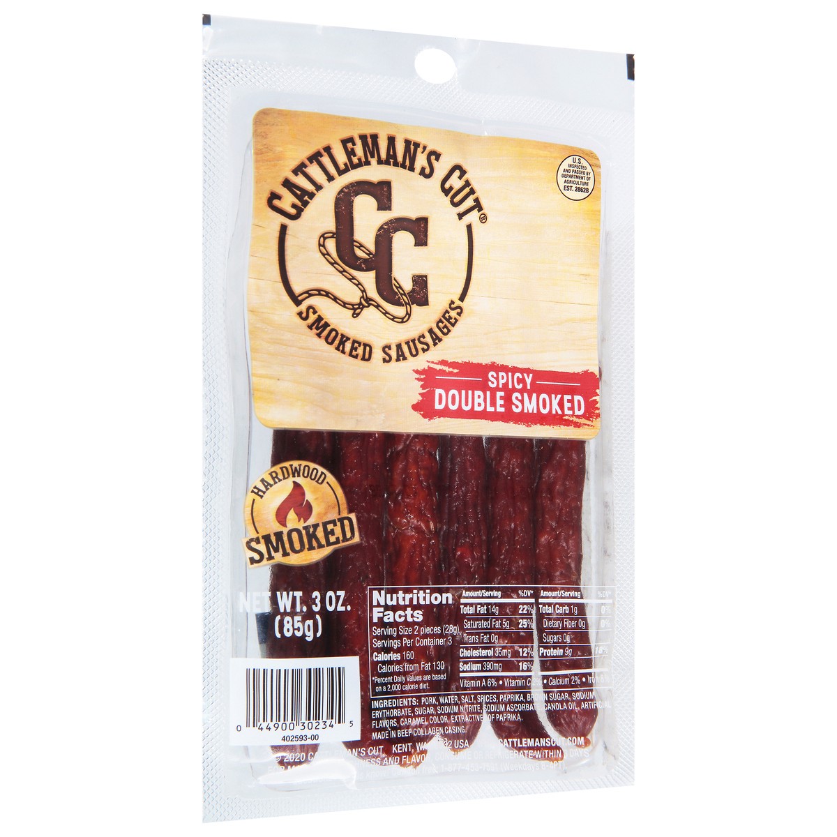 slide 12 of 12, Cattleman's Cut Spicy Double Smoked Sausages 3 oz, 3 oz