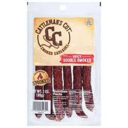 Cattleman's Cut Spicy Double Smoked Sausages 3 oz