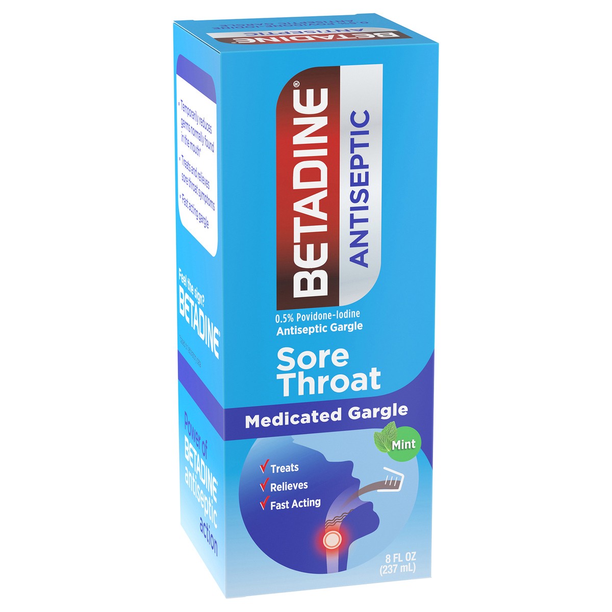 slide 2 of 9, Betadine Antiseptic Sore Throat Gargle, 8 oz
