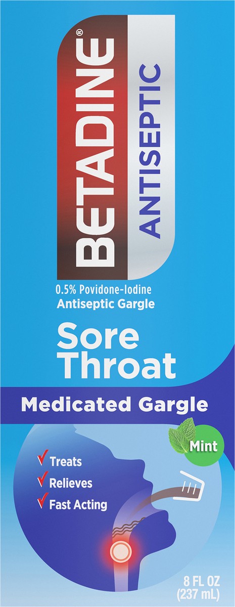 slide 6 of 9, Betadine Antiseptic Sore Throat Gargle, 8 oz