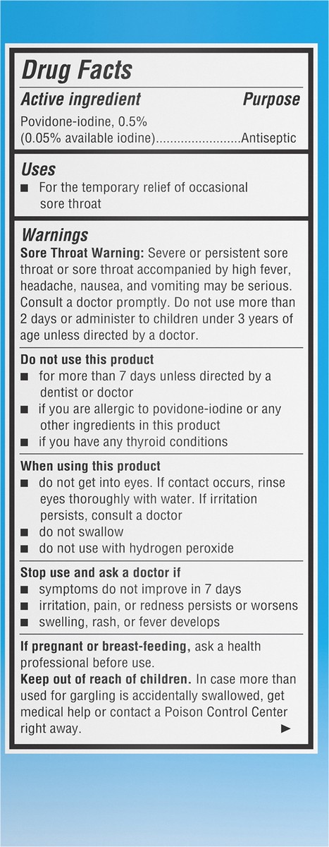 slide 8 of 9, Betadine Antiseptic Sore Throat Gargle, 8 oz