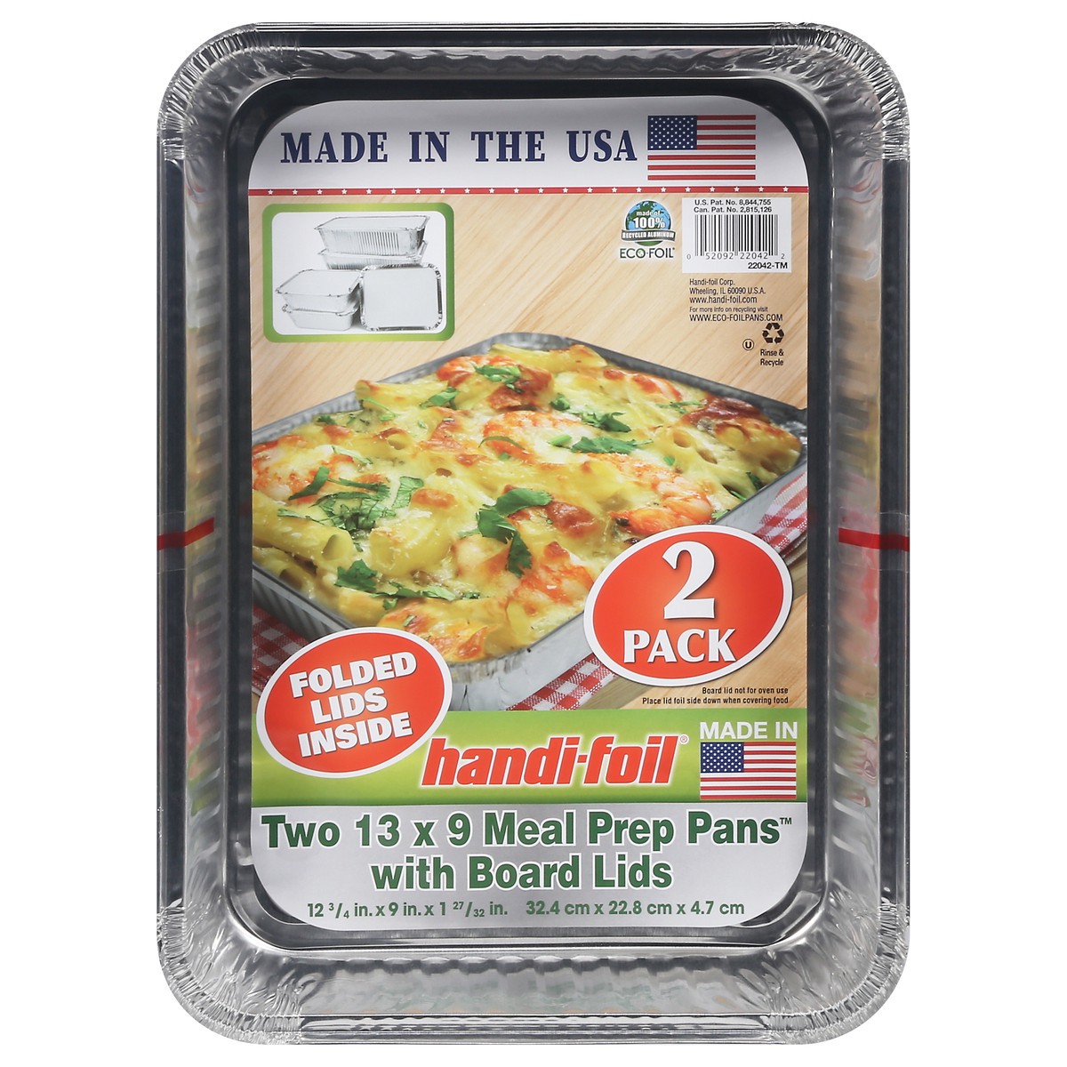 slide 1 of 9, Handi-Foil Meal Prep Pans With Board Lids, 2 ct