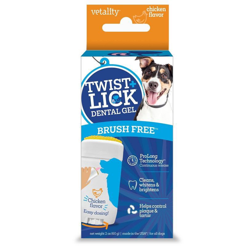 slide 7 of 9, Vetality Brush Free Brush Free Twist & Lick Oral Gel for Dogs, 1 ct