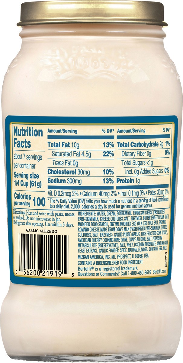 slide 5 of 13, Bertolli Garlic Alfredo with Aged Parmesan Cheese Sauce, 15 oz., 15 oz