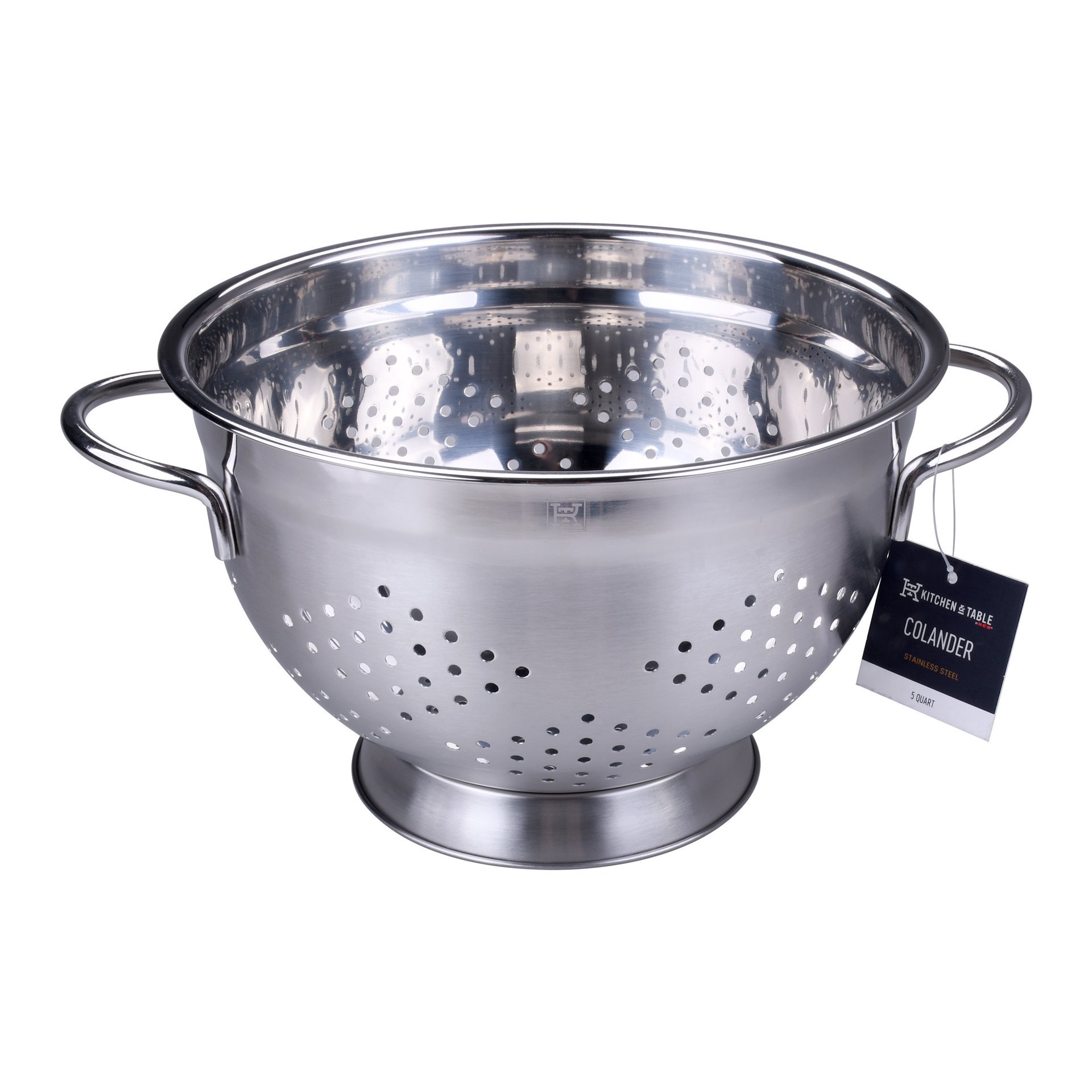 slide 1 of 1, Kitchen & Table by H-E-B Stainless Steel Colander, 5 qt
