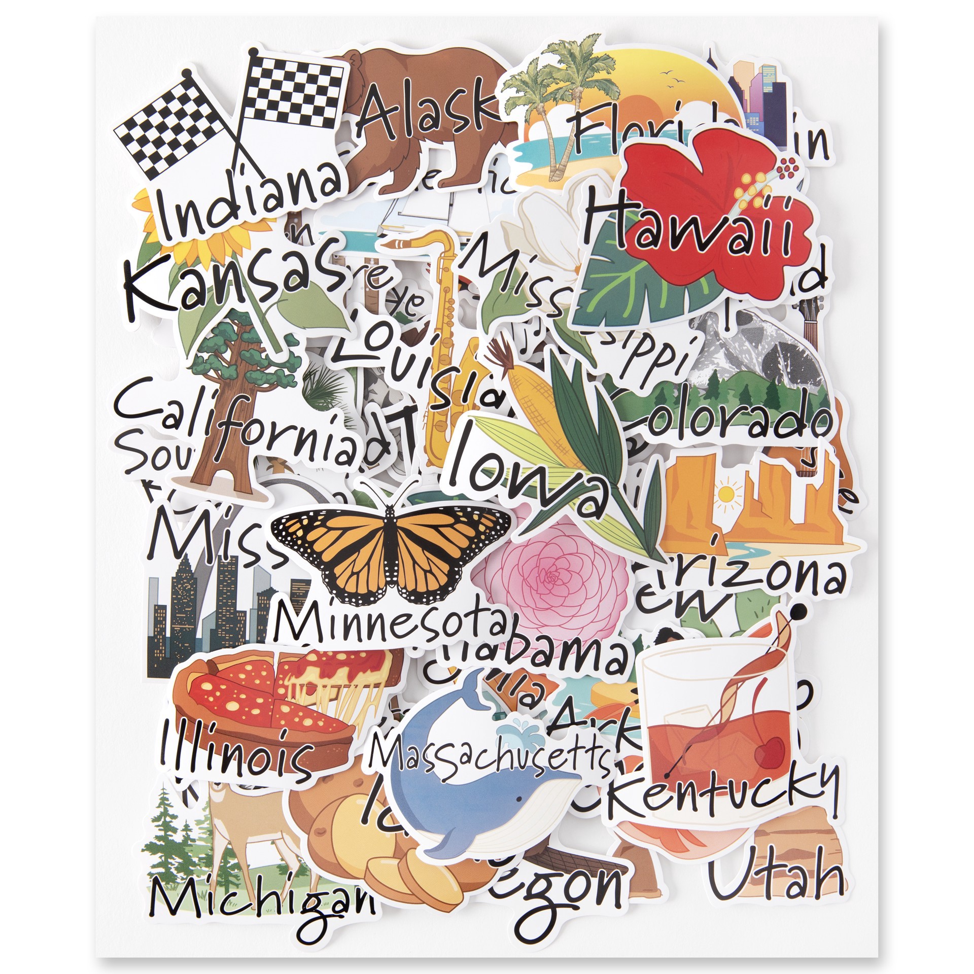 slide 3 of 6, 50 States Vinyl Stickers By Recollections, 3 in x 3 in