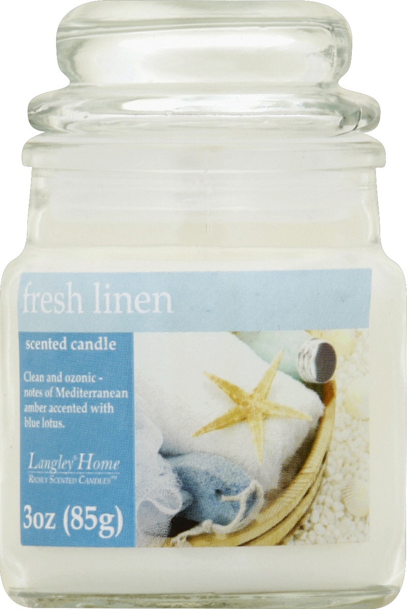 slide 2 of 2, Langley Candle, Scented, Fresh Linen, 0.63 oz