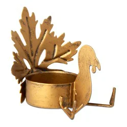 Tag Gold Leaf Turkey Tealight Holder
