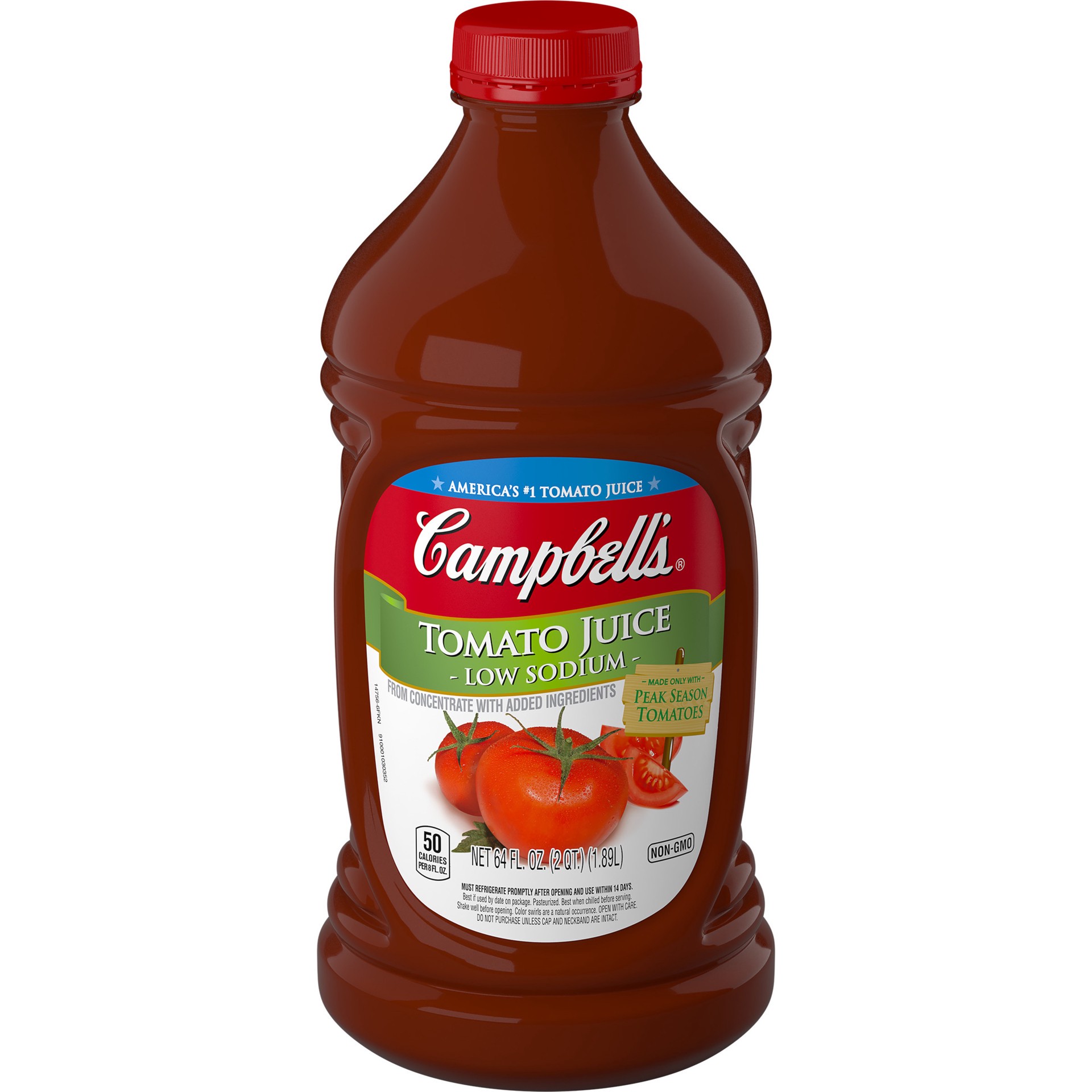slide 1 of 11, Campbell's Low Sodium Tomato Juice, 64 oz