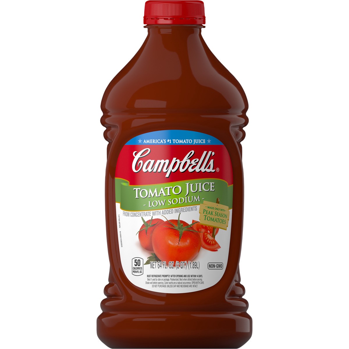 slide 10 of 11, Campbell's Low Sodium 100% Tomato Juice- 64 oz, 64 oz